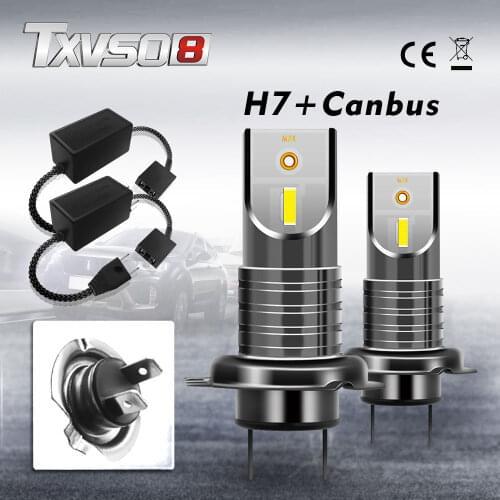 2 pcs 2020 H7 LED Canbus Mini Lights for Car 55W/Bulb Universal Diode Lamps 6000K Super Bright Headlight for Automobile 26000LM