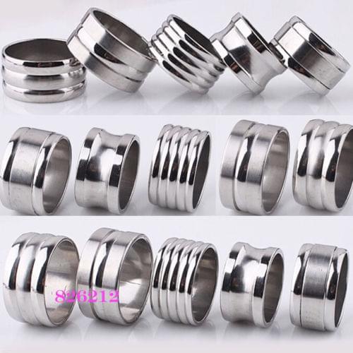 25pcs Big Huge 10mm Silver Mix Mens Stainless Steel Band Rings Wholesale Jewelry Lots