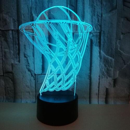 3D Illusion Lamp USB LED Night Light Basketball 7 Colors Touch Desk Table Lamp Bluetooth Speaker Night Lamp
