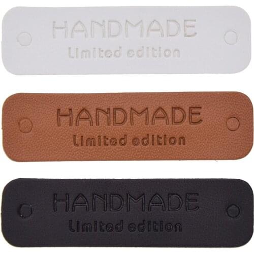 48Pcs/lot Handmade leather limited edition for clothing DIY accessories for gift handcraft leather label