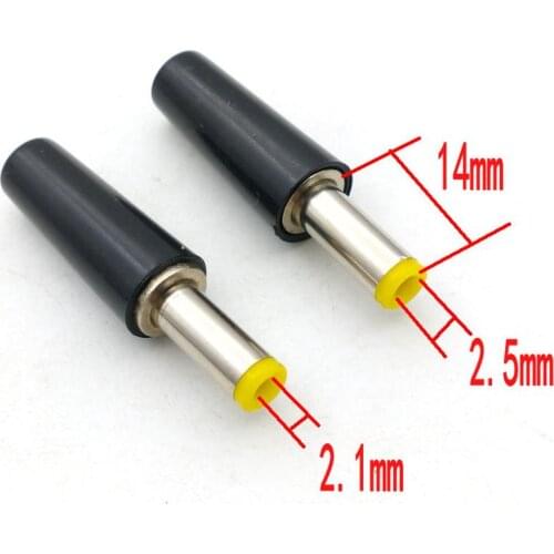 6pcs DC Power 5.5x2.1mm/DC 5.5x2.5mm Cable Male Plug Socket for Camera / LED connector