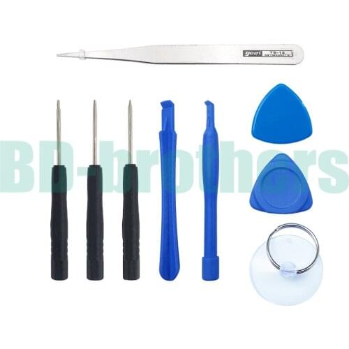 9 in 1 Pry tool Opening Tools Kit With Tweezer For Sansung Cell phone iPhone 4G 5G 5S 6S Plus 100sets /lot