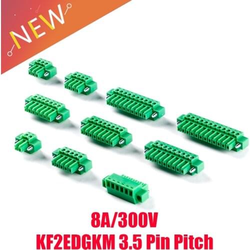 KF2EDGKM 3.5 2P ~ 12P PCB PLUG-IN TERMINAL BlOCKS 3.5mm 2PIN ~ 12PIN 3.5mm Pitch Connector Pcb Screw Terminal Block