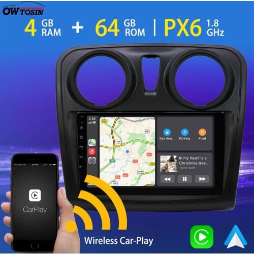 9" Android 10.0 PX6 4GB+64GB Car Multimedia Player For Renault Sandero Logan 2 Symbol Dacia 2012-2019 GPS Radio TDA7850 DSP HDMI