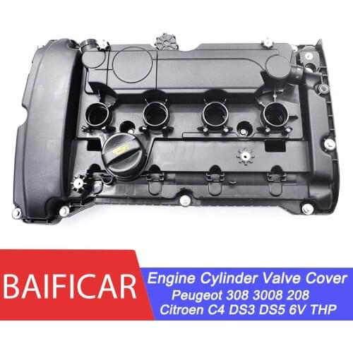 Baificar Double Valve Petrol Engine Cylinder Valve Cover & Gasket 9812071480 For Peugeot 308 3008 208 Citroen C4 DS3 DS5 6V THP