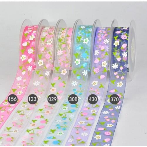 Free shipping 50 yard cartoon printed organza ribbon X72