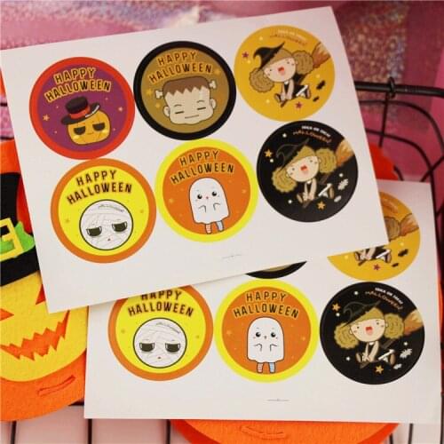 60pcs 4.8cm DIY Halloween Tag Gift Tag Label Marks party Accessories Thanksgiving Seal Label Sticker vintage wedding decoration