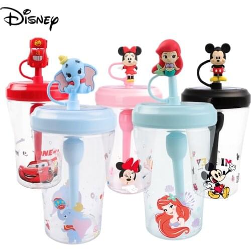 Disney Cup with Straw 3D Cartoon Princess Elsa Mermaid McQueen Sippy Cup Kids Mickey Cups Cute Adult Sippy Cup Milk Bottle