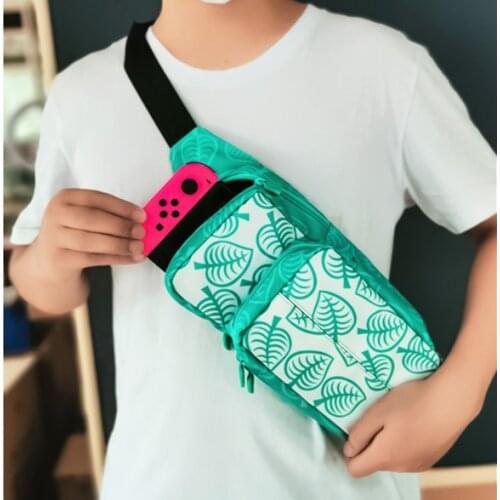 Sling Travel Bag Single shoulder Portable Mini Zipper Chest Case Game Bags for Nintend Switch NS & Switch Lite Animal Crossing