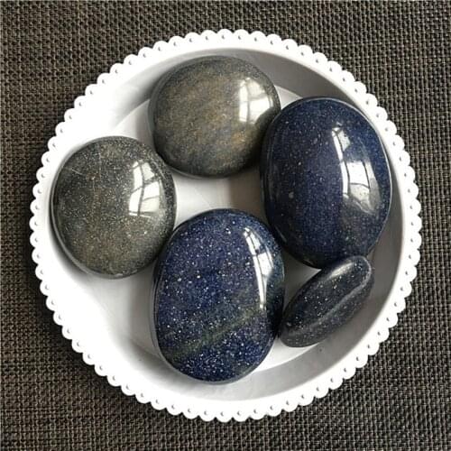 Blue Sandstone Palm Gemstones Natural Quartz Crystals Healing Gems Reiki Massage Home Decoration