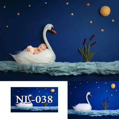 Newborn Photography Backgrounds Swan Beluga Lotus Peas Flamingo Mushroom Hippocampus Backdrops Baby Shower Photo Studio Props