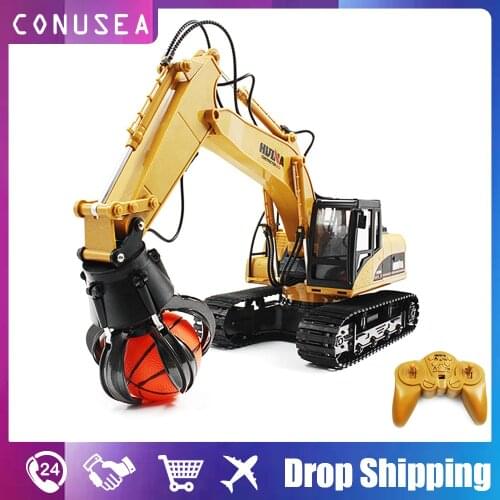 Huina Toy 1/14 Rc Truck Excavator Alloy Ball Grabber Engineering Cars Electric Car Remote Control Cars Crawler Childrens Toys
