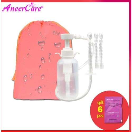 Vagina Irrigator and Vagina detox pearls Anal Douche Syringe Women Vagina Cleaning Device Reusable Medical Enema Bottle