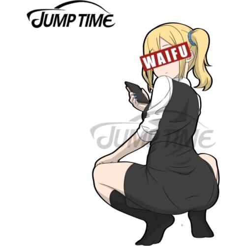 JumpTime 13 x 6.5cm Hayasaka Funny Cartoon Vinyl Car Stickers Camper Vinyl Material Scratch-proof Window Decal GTR Decoration