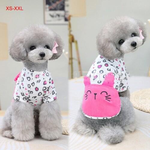 Summer Cartoon Dog T-shirt Puppy Cat Shirt Pomeranian Shih Tzu maltese Poodle Bichon Yorkshire Schnauzer Clothing Dog Clothes XS