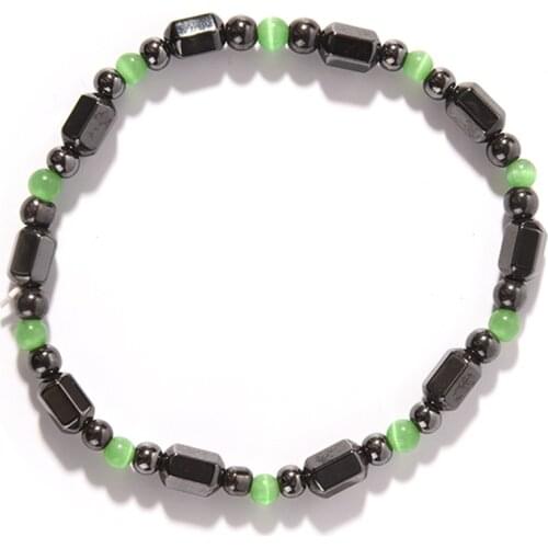 Magnetic Hematite Health Bracelet for women Men Black Magnetite Malachite Power Crystal healing Bangle Natural Face Lift Tools
