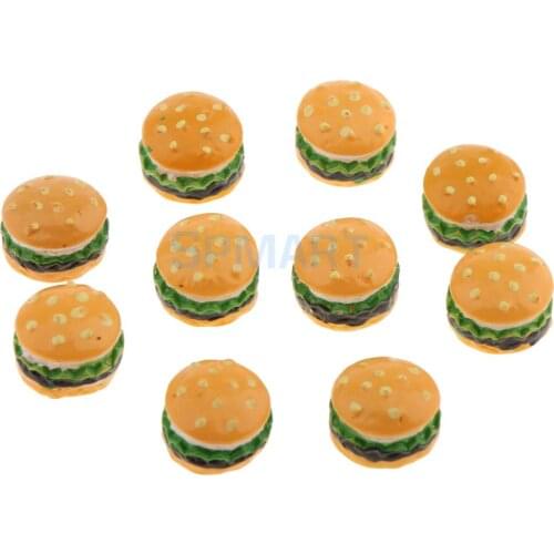 10 Pieces 1/12 Scale Dollhouse Miniature Bakery Shop Food Hamburger for 12th Dolls House Decoration Accessories