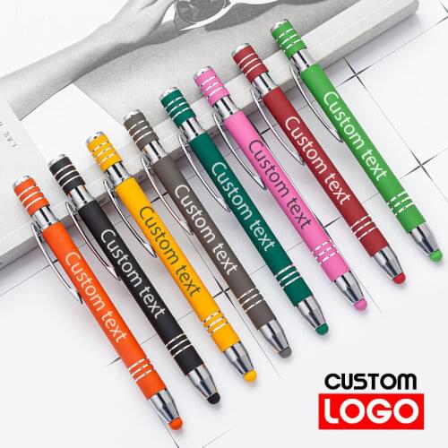 Multicolor Touch Screen Pen Metal Capacitive Ballpoint Pen Custom LOGO Gift Promotion Advertising Pen Student School Stationery