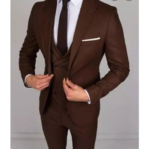 Fashion Double Breasted Vest Costume Homme Men Suit Wedding Groom Prom Man Blazer Masculino Slim Fit 3 Pieces (Jacket+Pant)