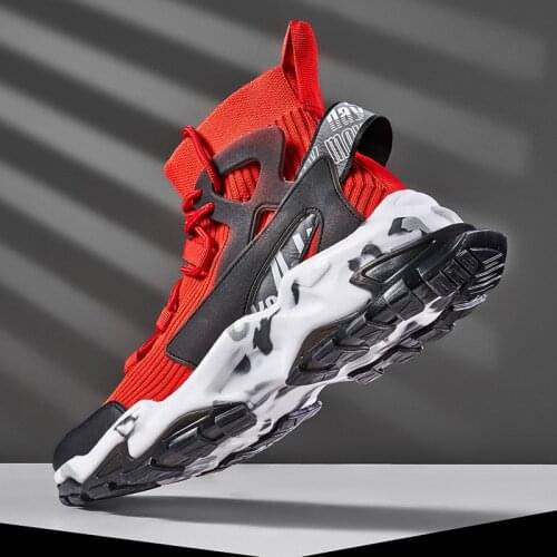 Fashion High-top Men Shoes Sneakers Running Sports Trainers Tenis Men Shoes Off White Non-leather Men Casual Shoes