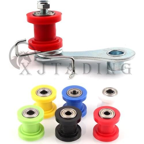 Motorcycle Chain Adjuster Guide Roller Set For 420 428 520 530 Roller Tensioner with Metal Spring for Motorcycle ATV