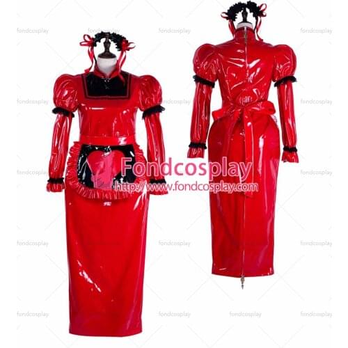Sissy maid pvc dress lockable Uniform cosplay costume Tailor-made[G2304]