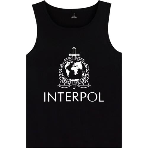 2021 New INTERPOL International Police Fitness Tank Top Men bodybuilding Sleeveless shirt Casual Tank Tops Plus Size summer Vest