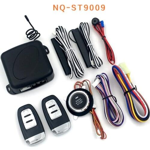 One Way Car Alarm System with Engine Start LCD Remote Control Key Fob Case For B9 with silicone cover NQ-ST009
