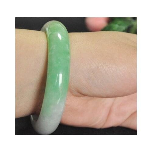 Send Certificate Natural Myanmar Emerald A Grade Light Green Bicolor Jade Bracelet Exquisite Princess Girl Model Girlfriend Mom