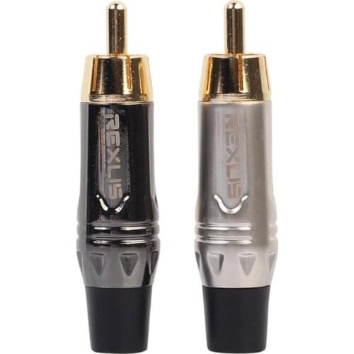 RCA Male Plug Connector Professional RCA Gold Plated Wire Connector Cable RCA Male Plug Adapter Converter for Speaker Audio New