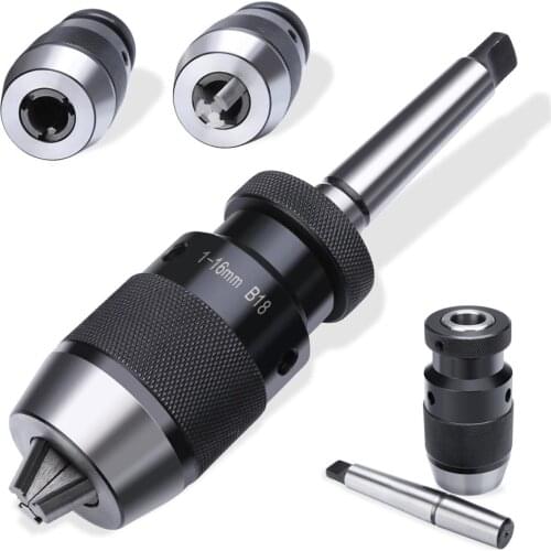 Self Tighten Durable Lathe Tool MT2-B10 B12 B18 B22 Arbor Accessories Keyless Machine Accurate Drill Chuck Steel Live Center