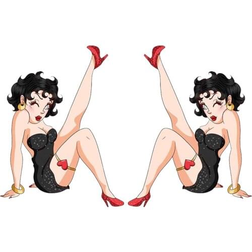 Betty Doll Sexy Girl Car Sticker Sunscreen Decal Personalized Model Car Trunk Door Vinyl Material To Block Scratch Decoration