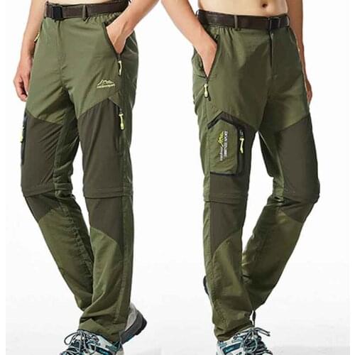 Outdoor Sports Quick Dry Pants or Shorts Detachable Legs Plus Size L-5XL Multi-pockets Hiking Fishing Trousers for Adult Mens