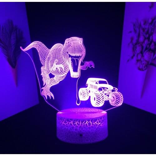 Remote LED Night Light Dinosaur Series for Baby Bedroom Decor Nightlight Birthday Gift 3D Illusion Acrylic Battery Desk Lamp