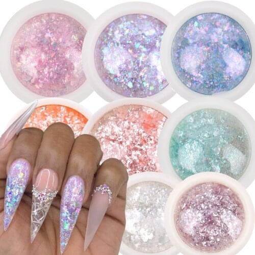 Nail Art Decoration Nail Art Powder Sequins Holographic Glitter Chrome Powder Mermaid Aurora Sequins Mirror Nails Accessories