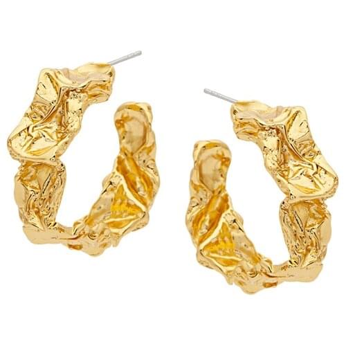 Timeless Wonder Brass Geo Lava Hoop Earrings for Women Jewelry Punk Ins Trendy Boho Designer Party Goth Hiphop Egirl Rare 2376
