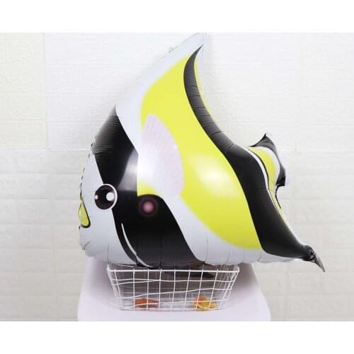 5pcs Large sea animals Foil Balloons shark fish Helium Globos Baby Shower Birthday Party Wedding Decorations Ocean Theme Ballons