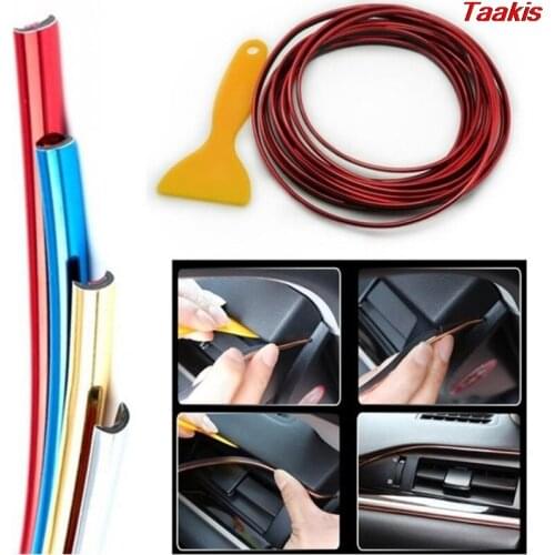 5MBlue, Silver, Gold, Red Car Seal Accessories Moulding Dashboard Edge Universal Auto Styling Interior Exterior Decoration Door