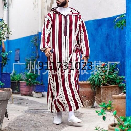 Abaya Dubai Clothes 2021 New Men Muslim Robe Fashion Modest Dress Men Vintage Casual Kaftan Turkey Islamic Clothing