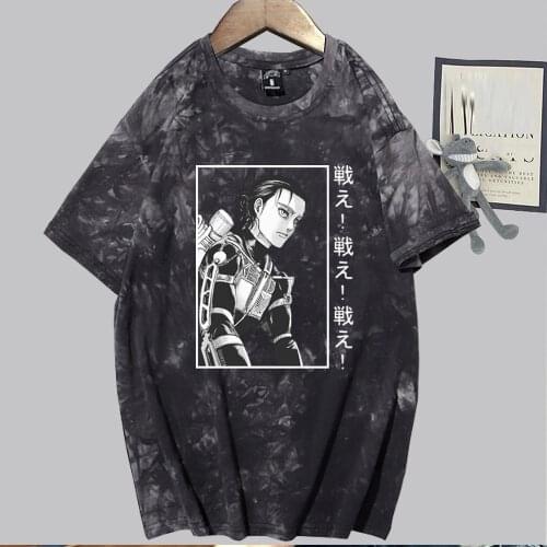 Anime Attack on Titan T-shirt Eren Jaeger Funny Cartoon T Shirt Hip Hop Unisex Top Tees