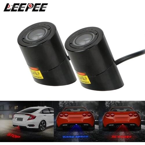 Car LED Projection Light Warning Laser Tail Logo Projector Car Rear License Plate Lights Auto Brake Parking Lamp SPACE Sign