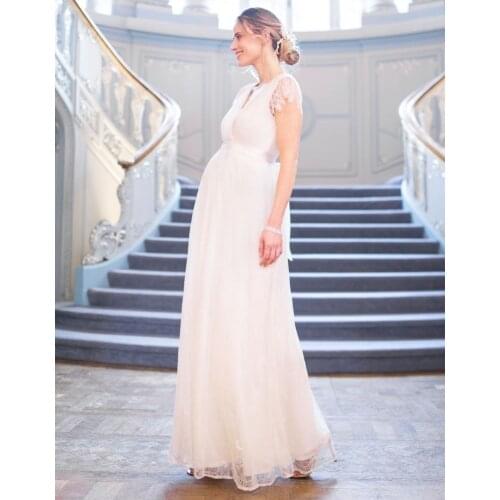 White Elegance Maternity Maxi Gown Dresses For Photo Shoot Pregnancy Dress Maxi Gown Clothes For Pregnant Women Wedding dress