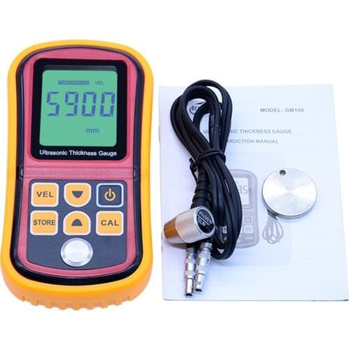 GM100 Digital LCD display Ultrasonic Thickness Gauge Metal Testering Measuring Instruments 1.2 to 200MM Sound Velocity Meter