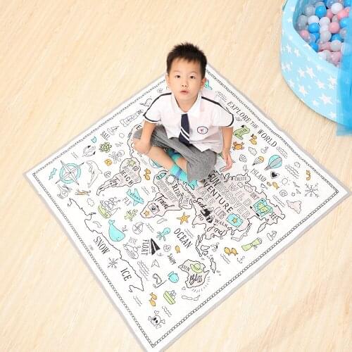 Baby Play Mats Children Room Adventure Map Infant Climbing Carpet Nautical Map Blanket Kids Crawling Blanket Play Carpet