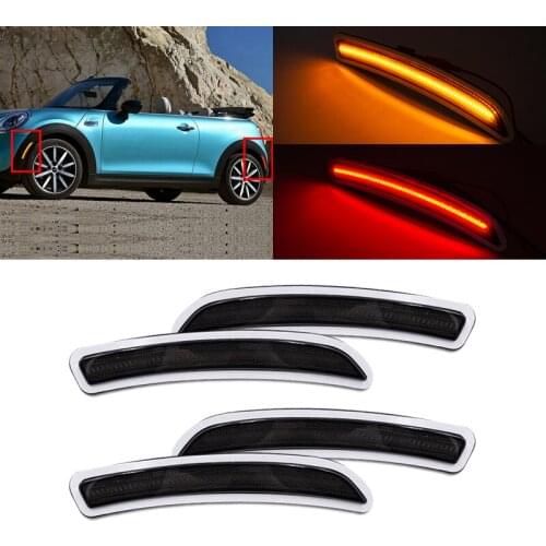 Smoked Lens Front & Rear Amber/Red Led Side Marker Lights For Mini Cooper F55 F56 F57 2014 2015 2016 2017 2018 2019