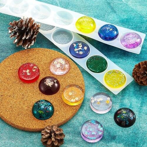 Resin Mold,Seven Chakras Epoxy Resin Mold Silicone Mold,Semicircle Silicone Candle Molds Easy to Release for Home Decoration