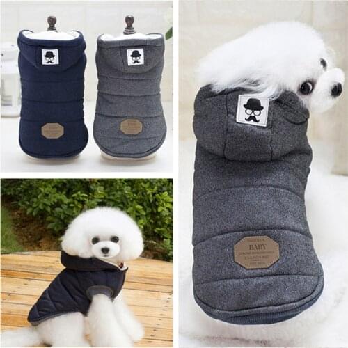 Cotton Pet Dog Clothes for Small Dogs Cats Winter Warm Dog Hooded Coat Jackets Chihuahua Pug Outfits Hairy Pets Cat Clothing