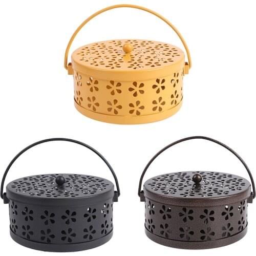 Innovative Portable Iron Mosquito Coil Holder Case Hollow Insulated Anti-scalding Garden Mosquito Coil Rack For Home And Camping