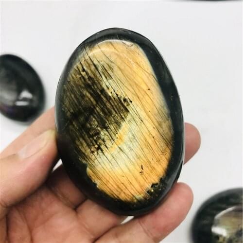 Natural labradorite stone crystal palm stones plaything Meditation stone healing crystals