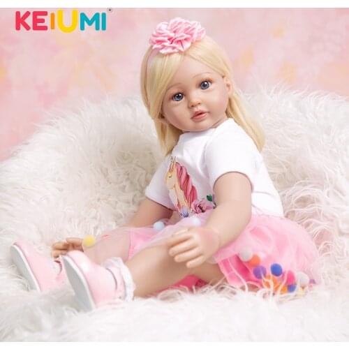 KEIUMI 60 CM Reborn Baby Toddler Doll Toys For Girl Realistic Real Touch Newborn Boneca Dolls Kids Playmate Birthday Gift